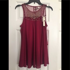 Maroon flowy blouse